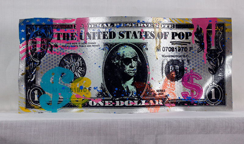 MICHEL FRIESS - THE UNITED STATES OF POP - original MISCHTECHNIK AUF GEBÜRSTETEM ALUMINIUM
