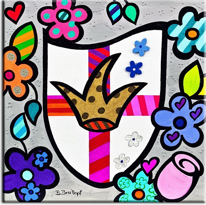 Bettina Breitkopf Pop Art Koblenz Wappen-30 x 30 cm