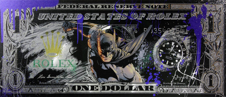 SKYYLOFT - Rolex Batman Dollar - Bild mit Museumsglas und Bilderrahmen