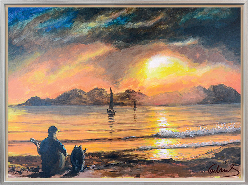 otto-waalkes-beach-boys-in-the-sunset-gerahmt-kunst-ottifant