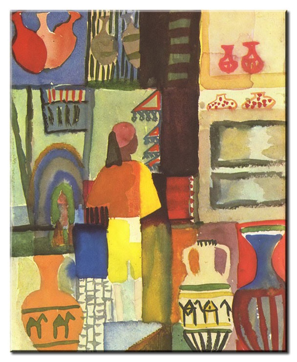 August Macke Bilder - Händler mit Krügen-30 x 40 cm