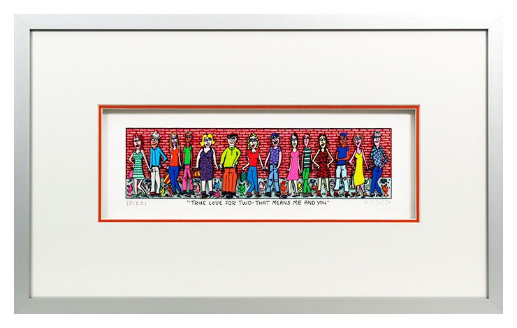 James Rizzi - True love for two. that means me and you - Original 3D Bild drucksigniert-alurahmen-Normale Nummer