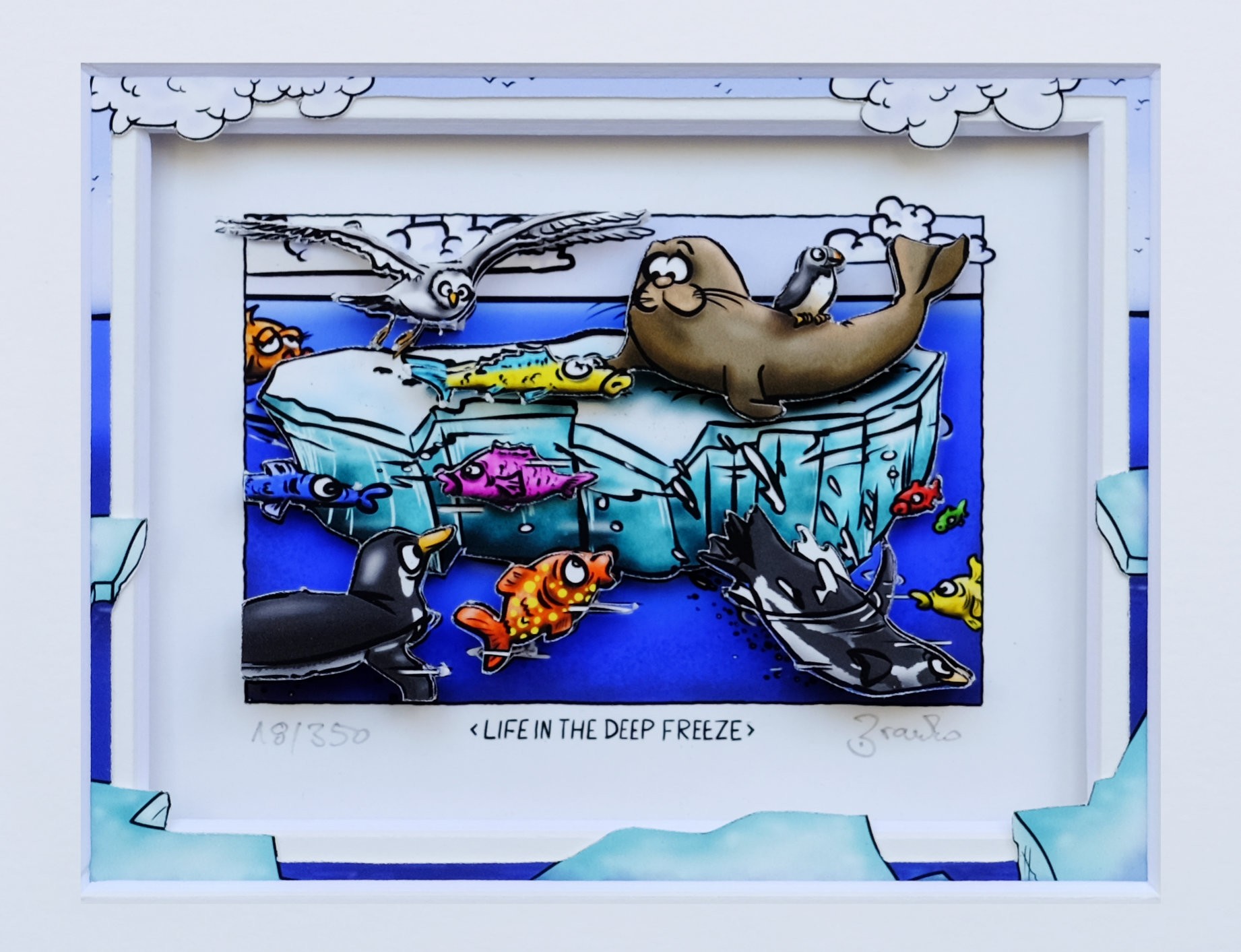 Branko LIFE IN THE DEEP FREEZE Branko - LIFE IN THE DEEP FREEZE - Original 3D Bild handsigniert - ohne Rahmen PP
