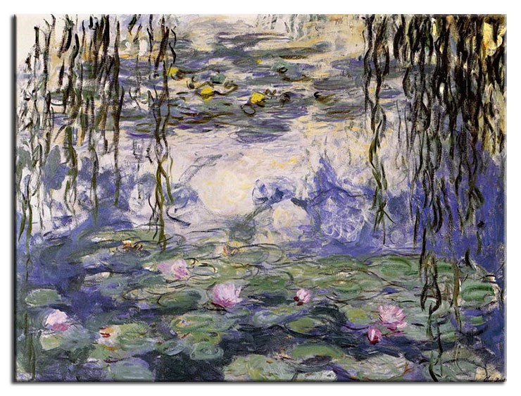 Claude Monet Wasserlilien Leinwandbild – Gerahmte Wandkunst 61x50,8 Cm, 38 Mm Tiefe
