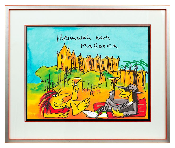 Udo Lindenberg HEIMWEH NACH MALLORCA - original Grafik handsigniert