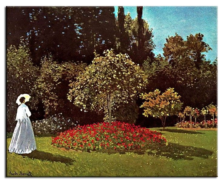 Claude Bilder Frau im Garten Leinwandbild oder Poster in Ihrer