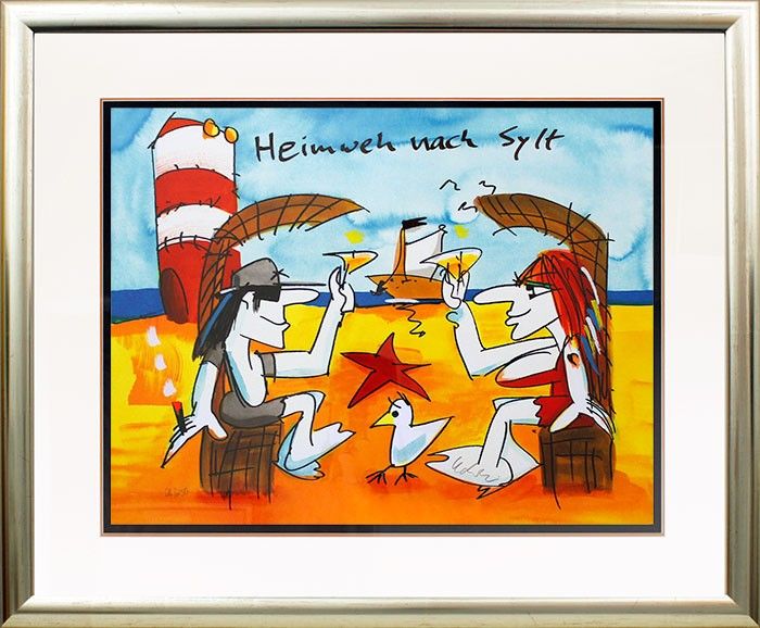 UDO LINDENBERG HEIMWEH NACH SYLT original Grafik handsigniert